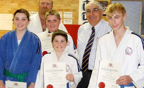 Allan Foley (left rear), Cameron Blewett and Thomas George; front, Jaydha Wilmoth, Levi Wilmoth and Daniel Parry. Allan Foley (left rear), Cameron Blewett and Thomas George; front, Jaydha Wilmoth, Levi Wilmoth and Daniel Parry.